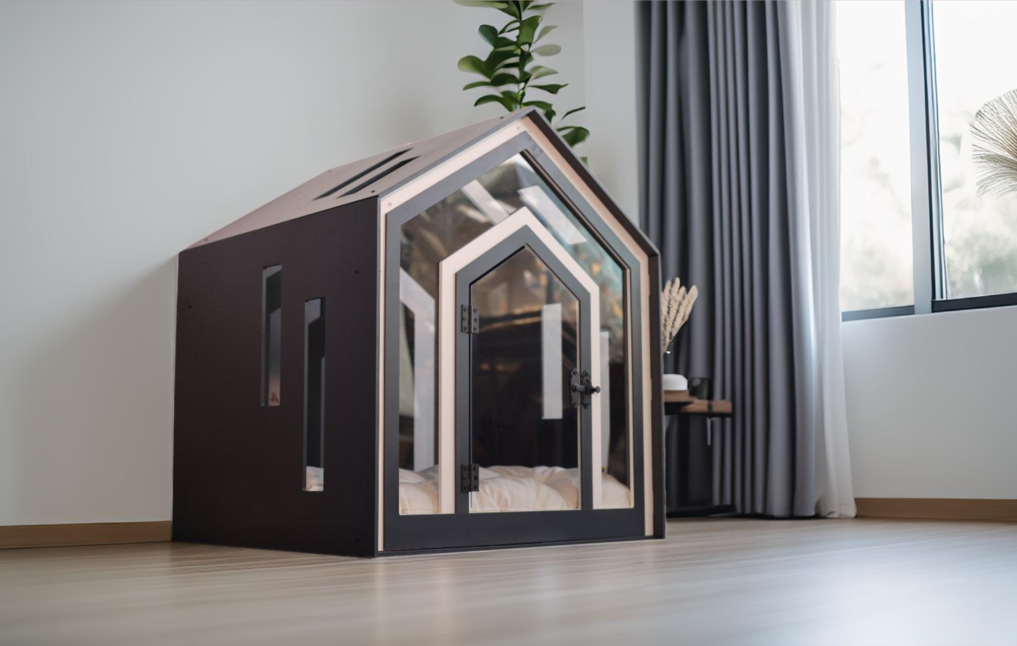 Mid Dark Gray Indoor Dog House