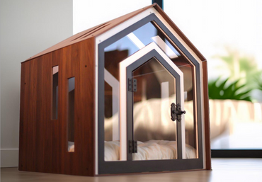 Mid Walnut Indoor Dog House