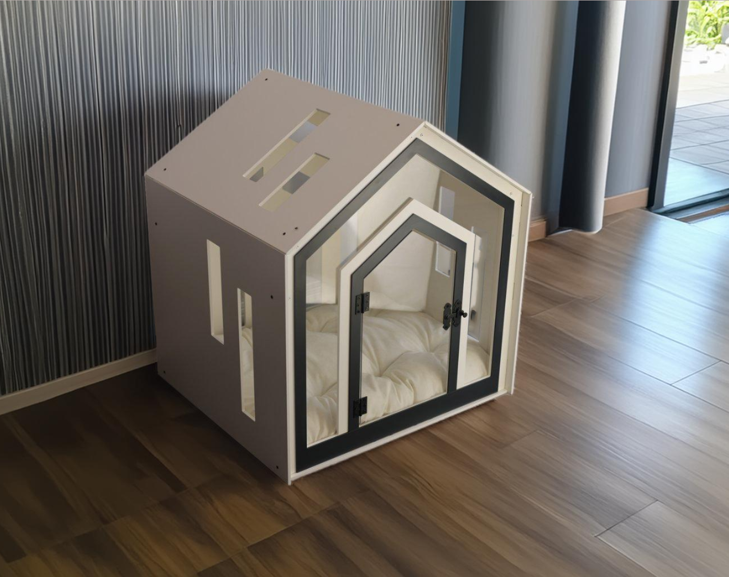 Mid White Indoor Dog House