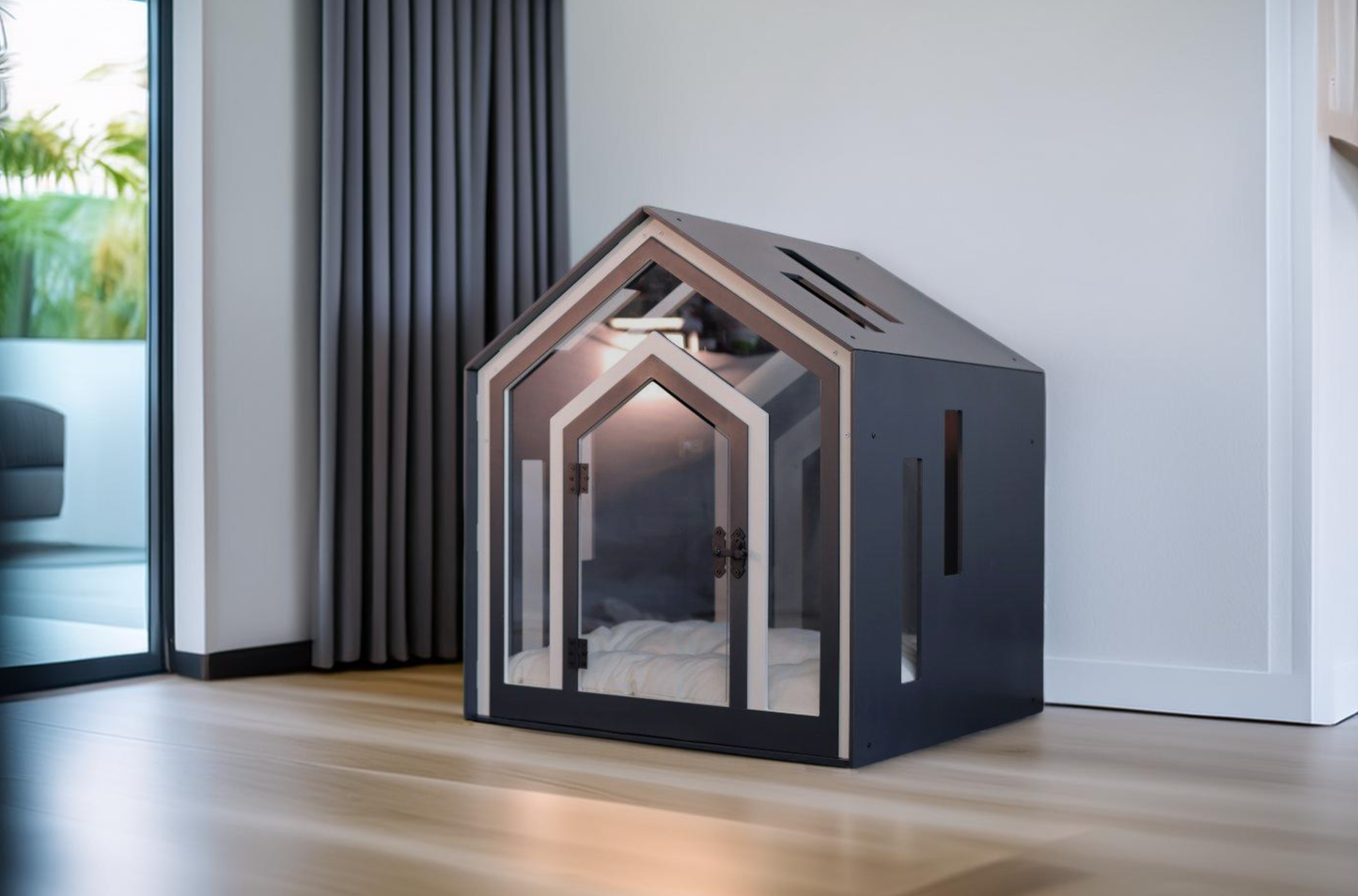 Mid Dark Gray Indoor Dog House