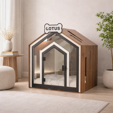 Mid Walnut Indoor Dog House