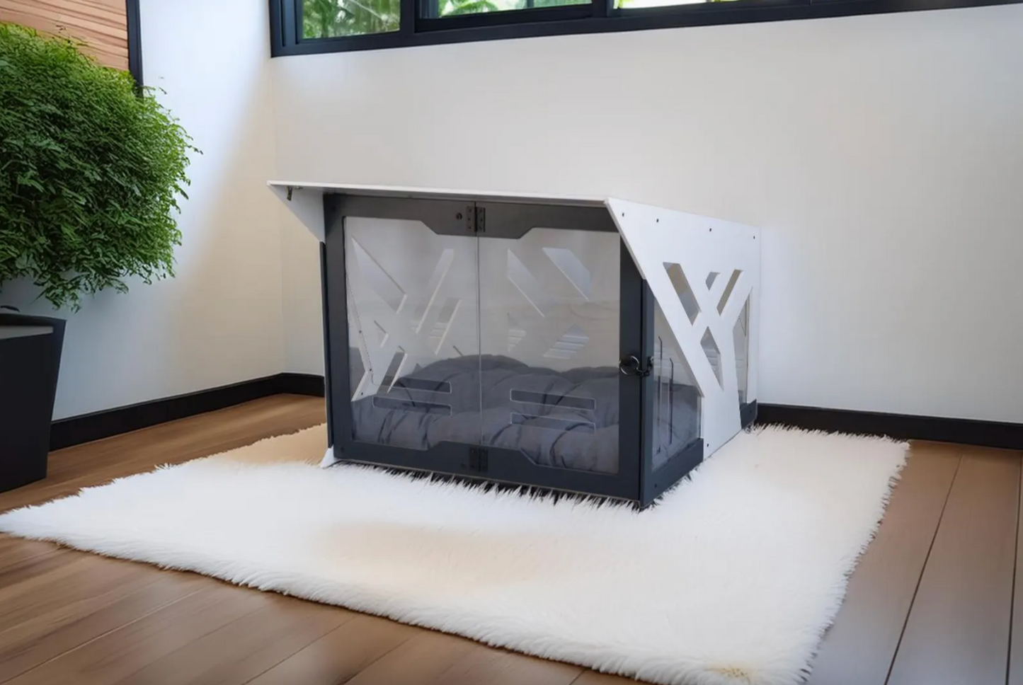 Master B White Dog House