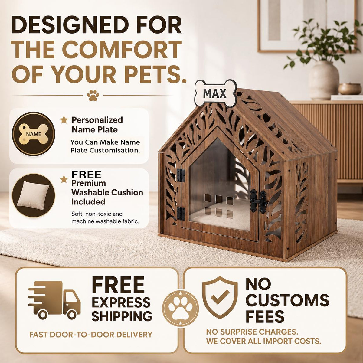 Leaf Walnut Dog House - view 10