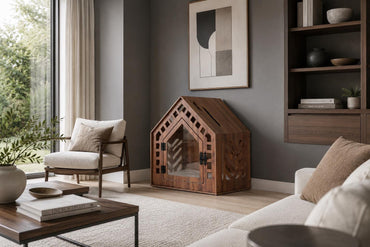 Chevron Walnut Dog House - view 2