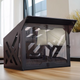 Master B Dark Gray Dog House styled in a living room
