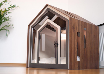 Mid Walnut Indoor Dog House