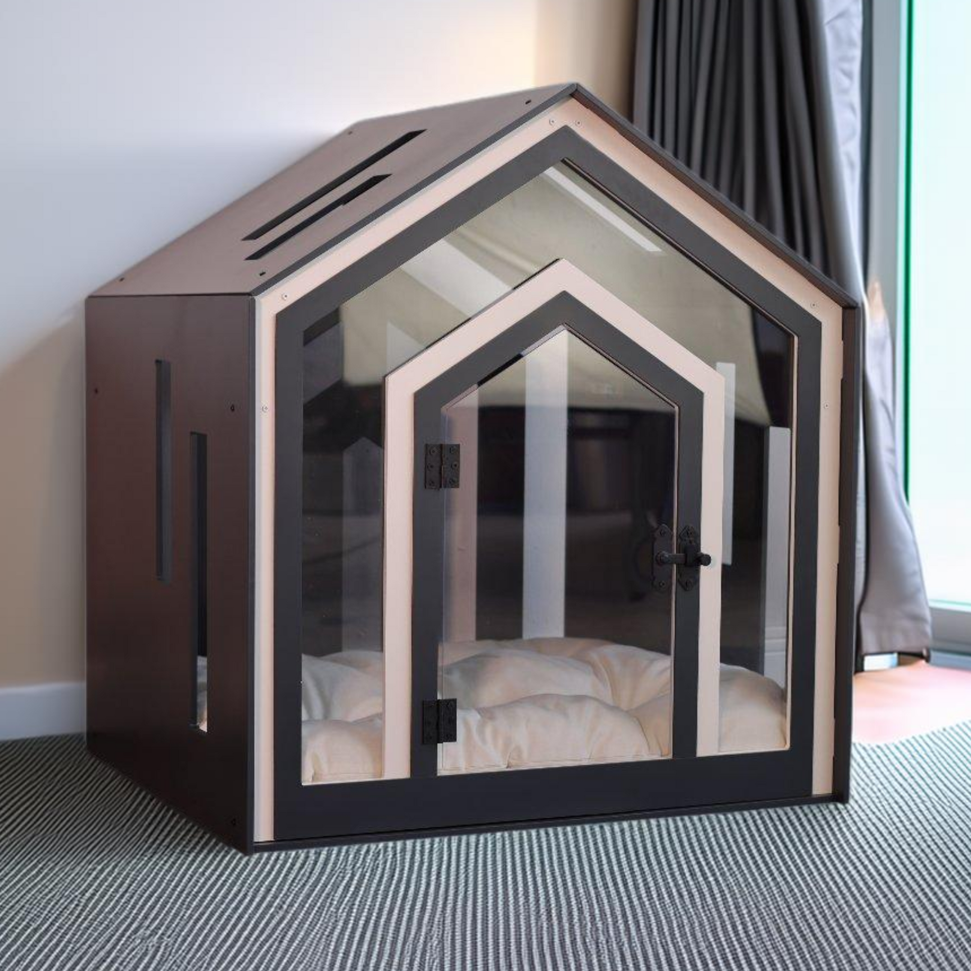 Mid Dark Gray Indoor Dog House, large indoor dog house, luxury Mid Dark Gray Indoor Dog House, large indoor dog house, luxury