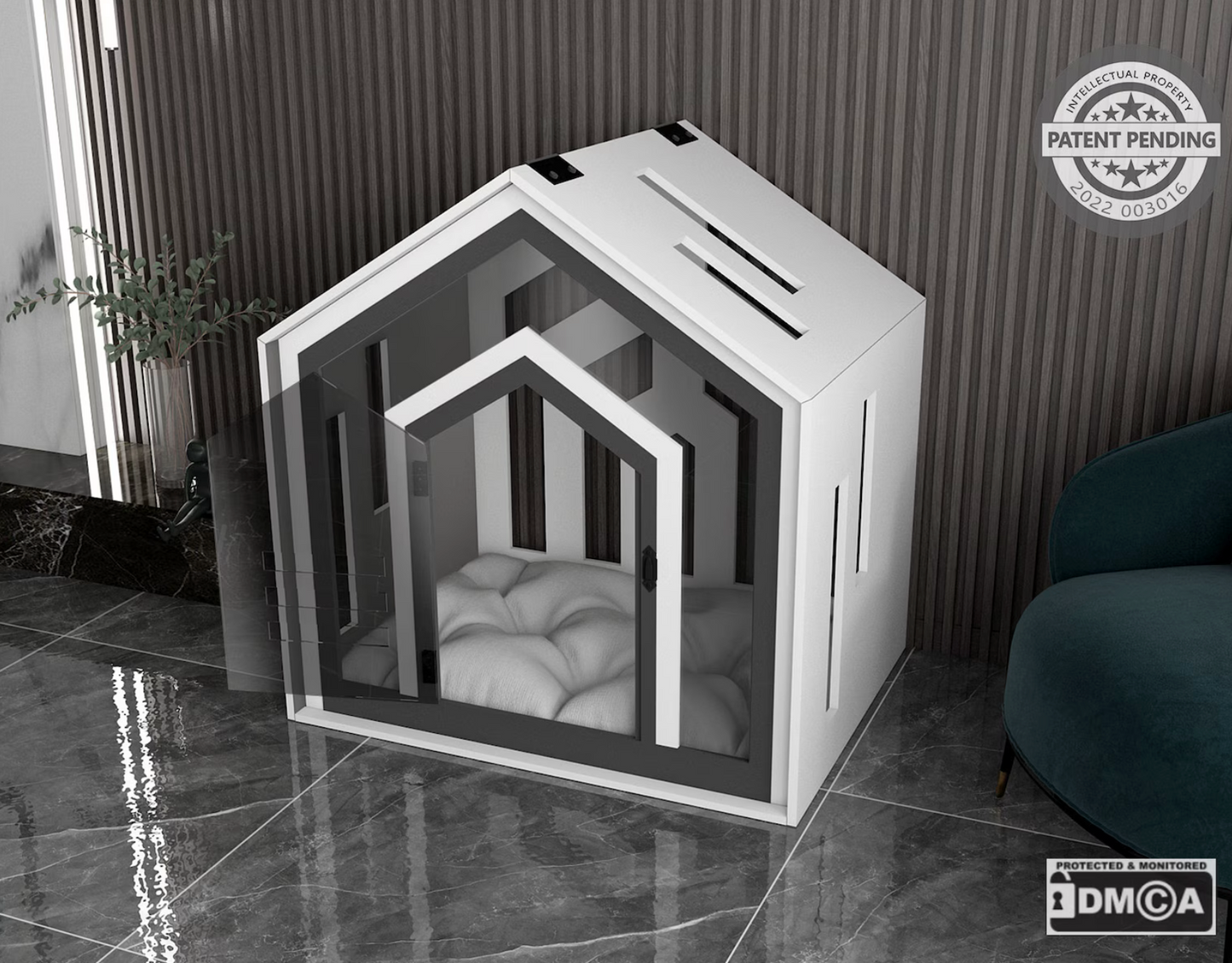 Mid White Indoor Dog House