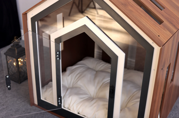 Mid Walnut Indoor Dog House