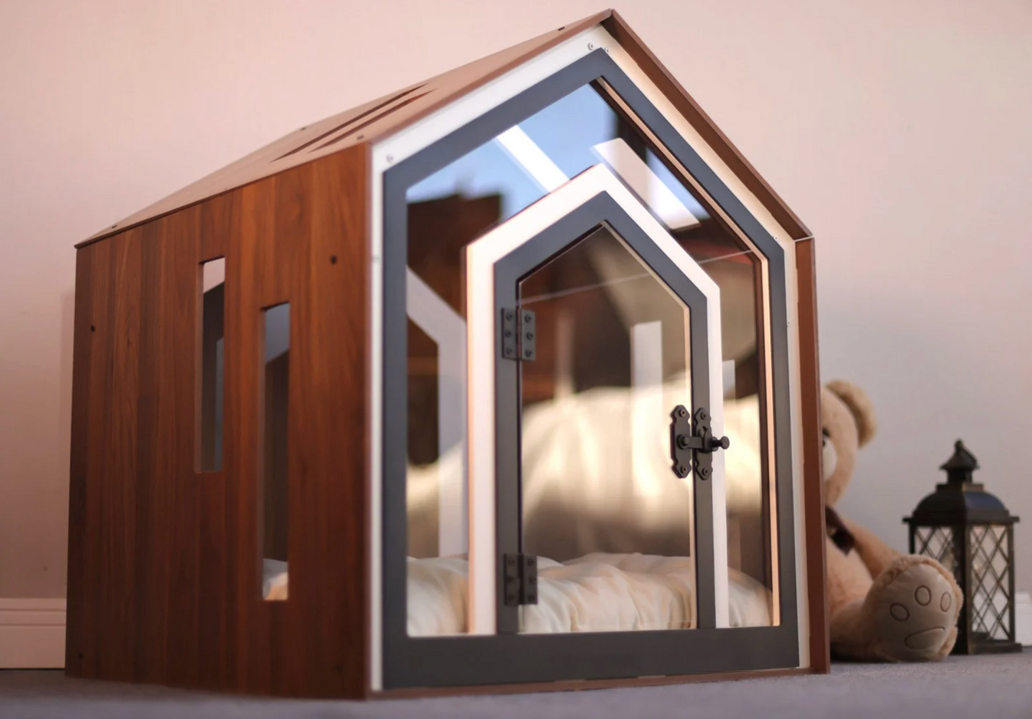 Mid Walnut Indoor Dog House