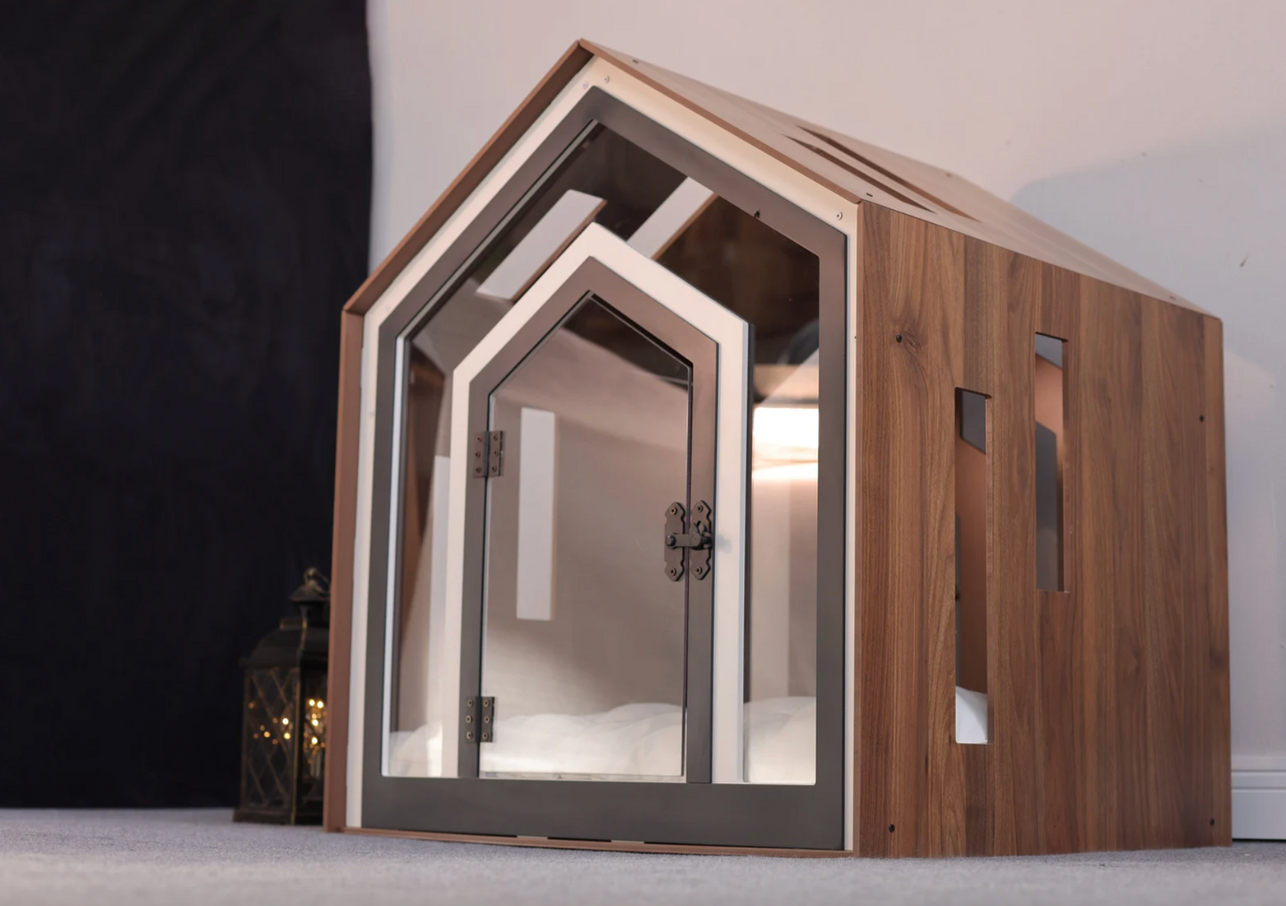 Mid Walnut Indoor Dog House