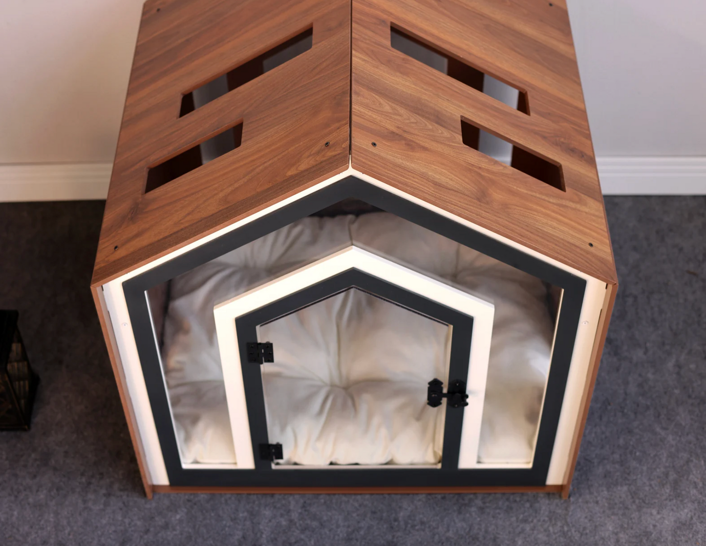 Mid Walnut Indoor Dog House