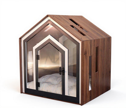 Mid Walnut Indoor Dog House