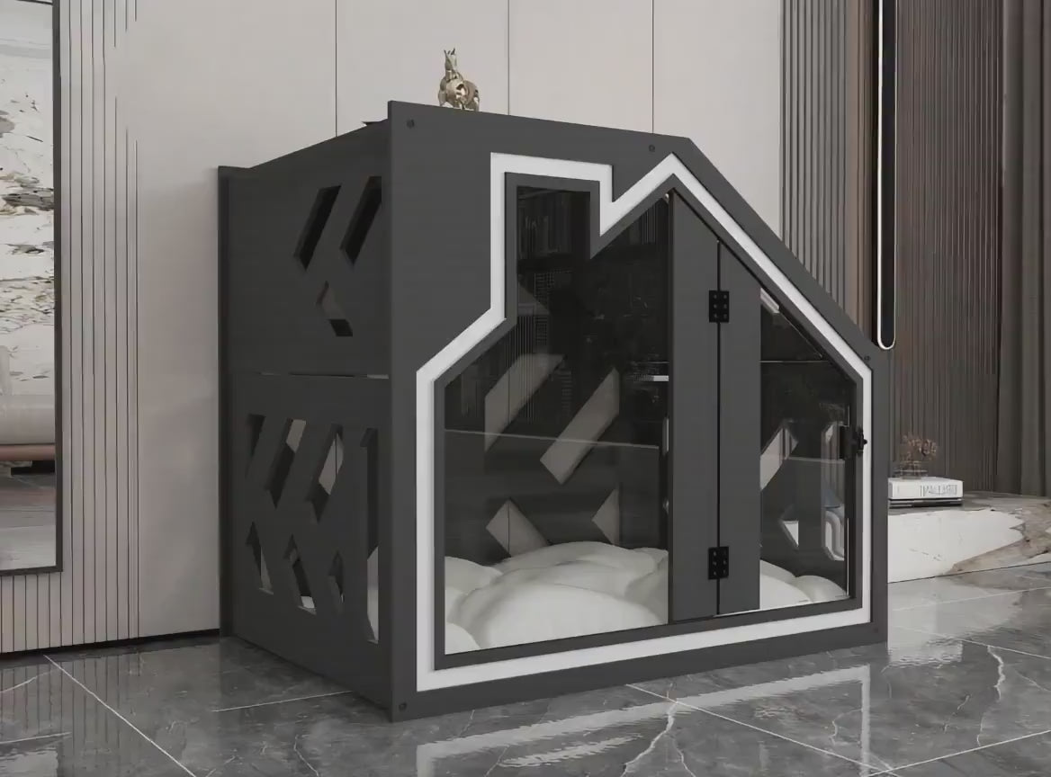 BCL Dark Gray Dog House, large soft indoor dog house, fancy dog